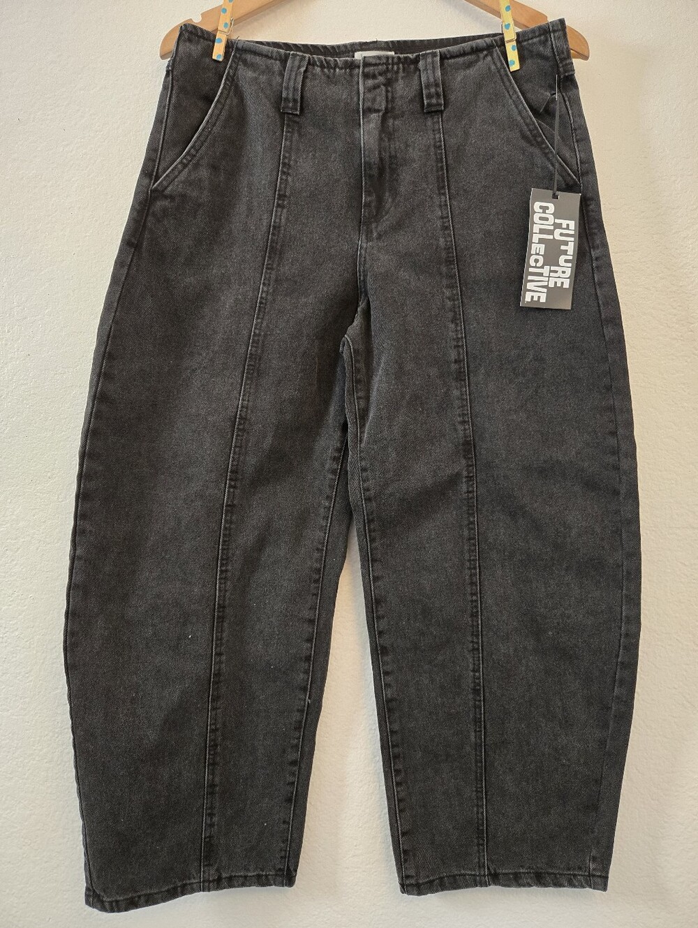 Future Collective Black Barrel Leg Jeans